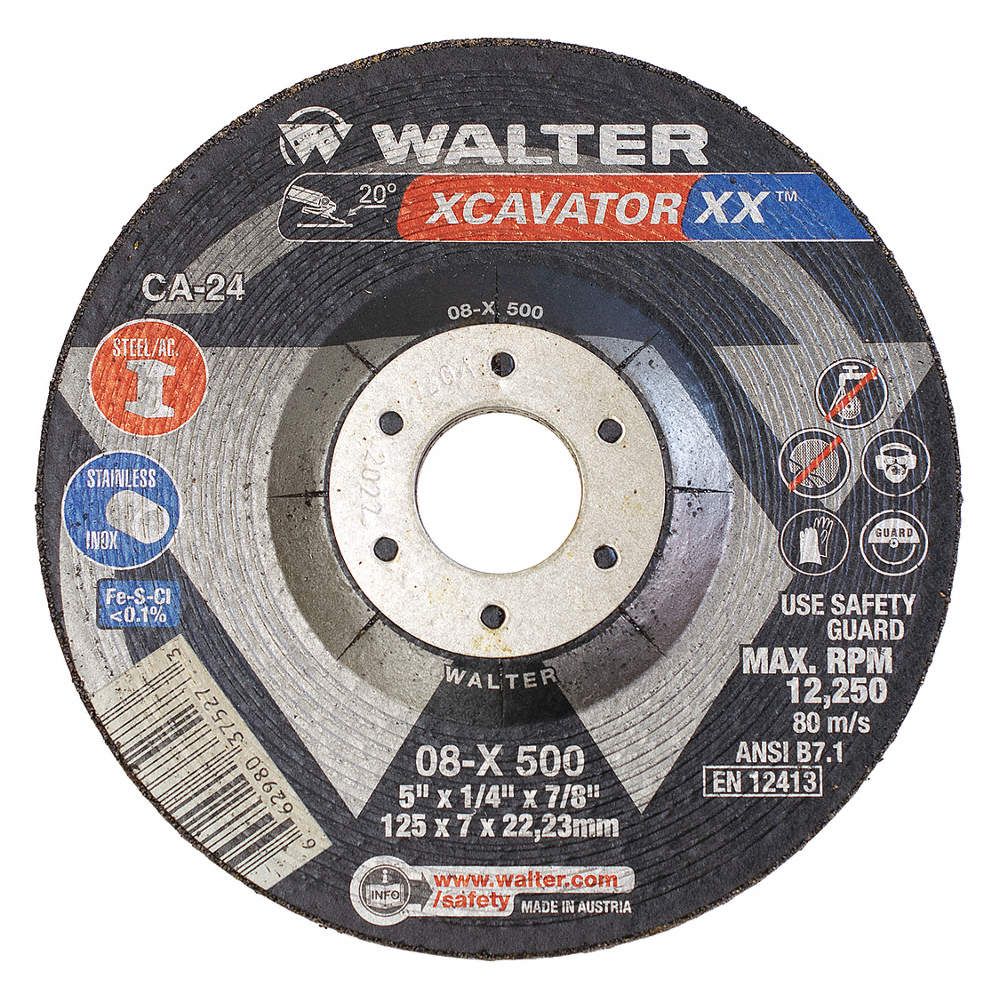 WALTER 5'' x 1/4'' x 7/8'' XCAVATOR XX GRINDING WHEEL