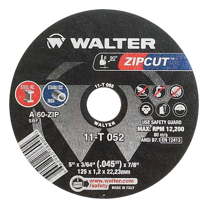 WALTER 5" x 3/64" x 7/8" ZIPCUT Cut Off Wheel
