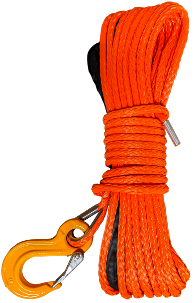 Rope Dyneema 12-Strand 3/16" x 50ft ATV Winch Rope TE/Hook OE