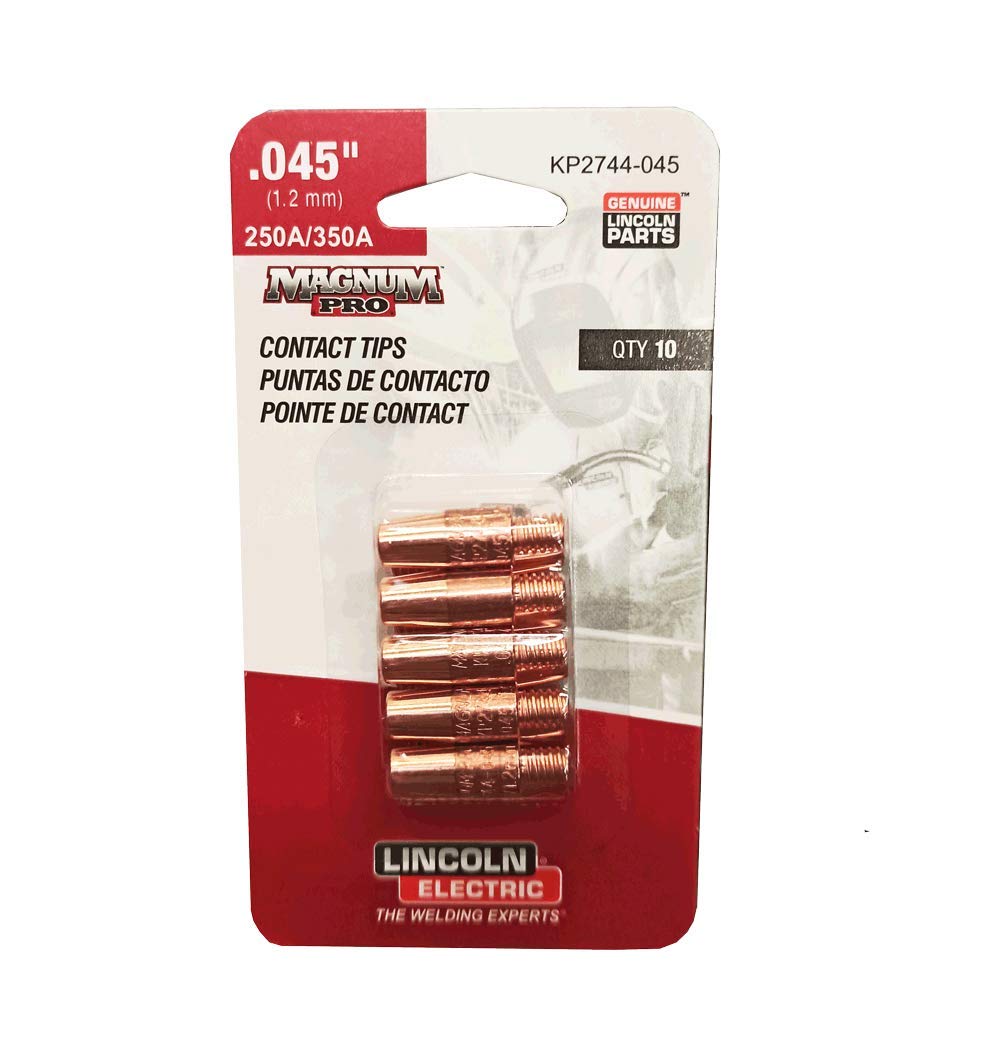 Lincoln Copper Plus contact tip,  .045" 350A, standard, Magnum PRO (10ea/pk)