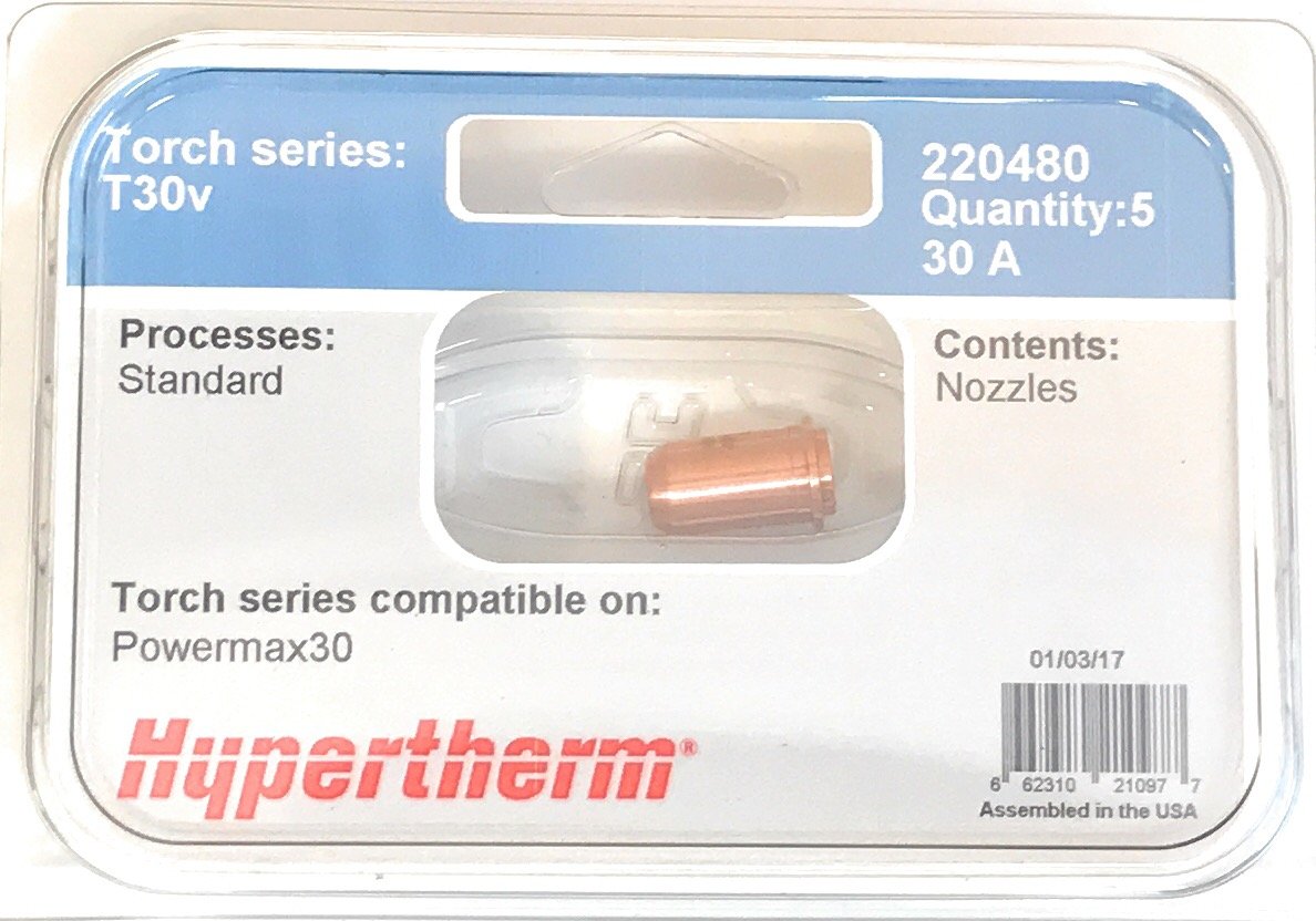 HYPERTHERM Style Nozzle 30A Pmax 30 Standard 5ea/pk