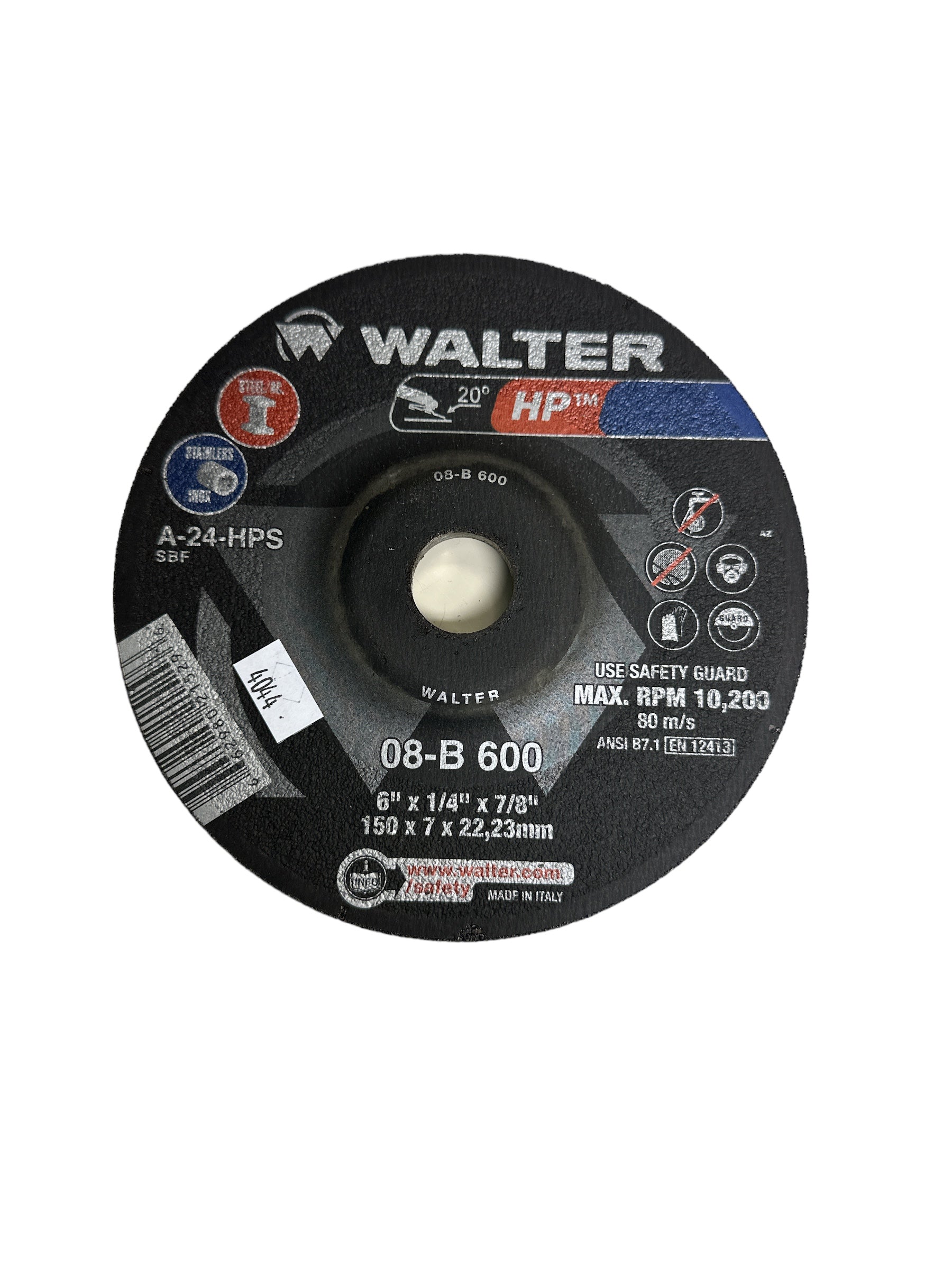 WALTER 6 x 1/4 x 7/8 HP Grinding Wheel