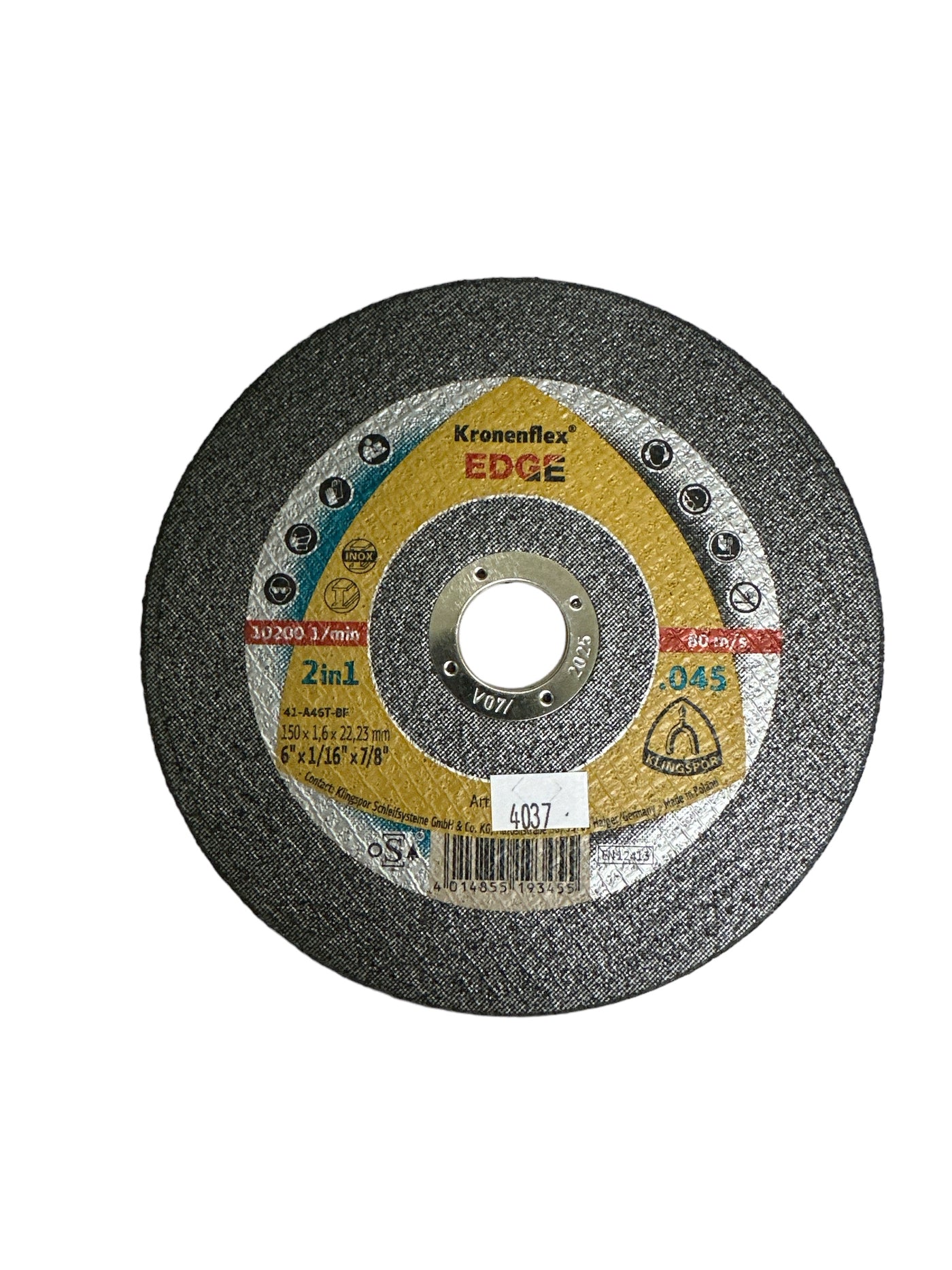 KLINGSPOR Edge cut-off wheel 6 x 1/16 x 7/8 in. Flat