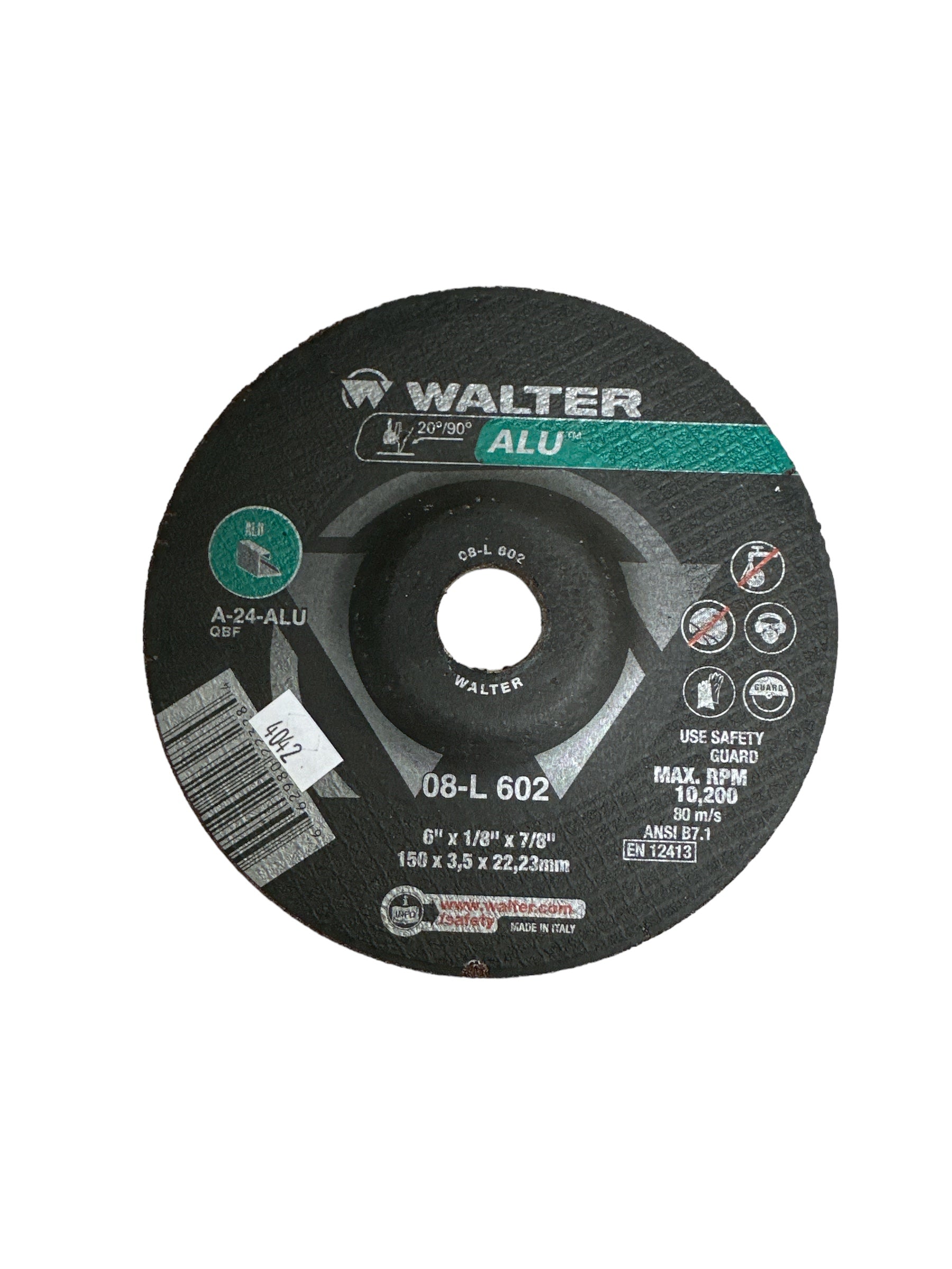 WALTER 6 x 1/8 Aluminum Grinding Wheel