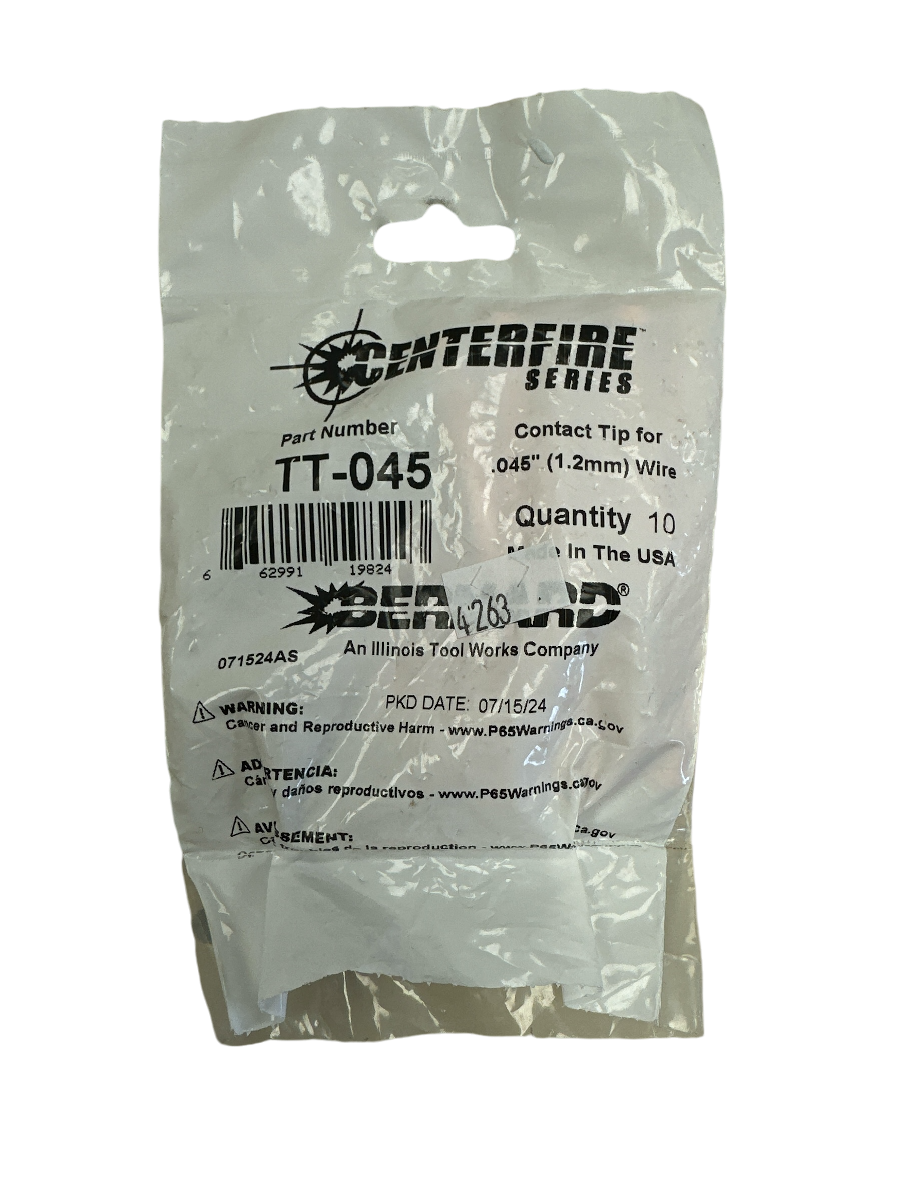 Bernard Centerfire Contact Tip .045" T series (10/bag)