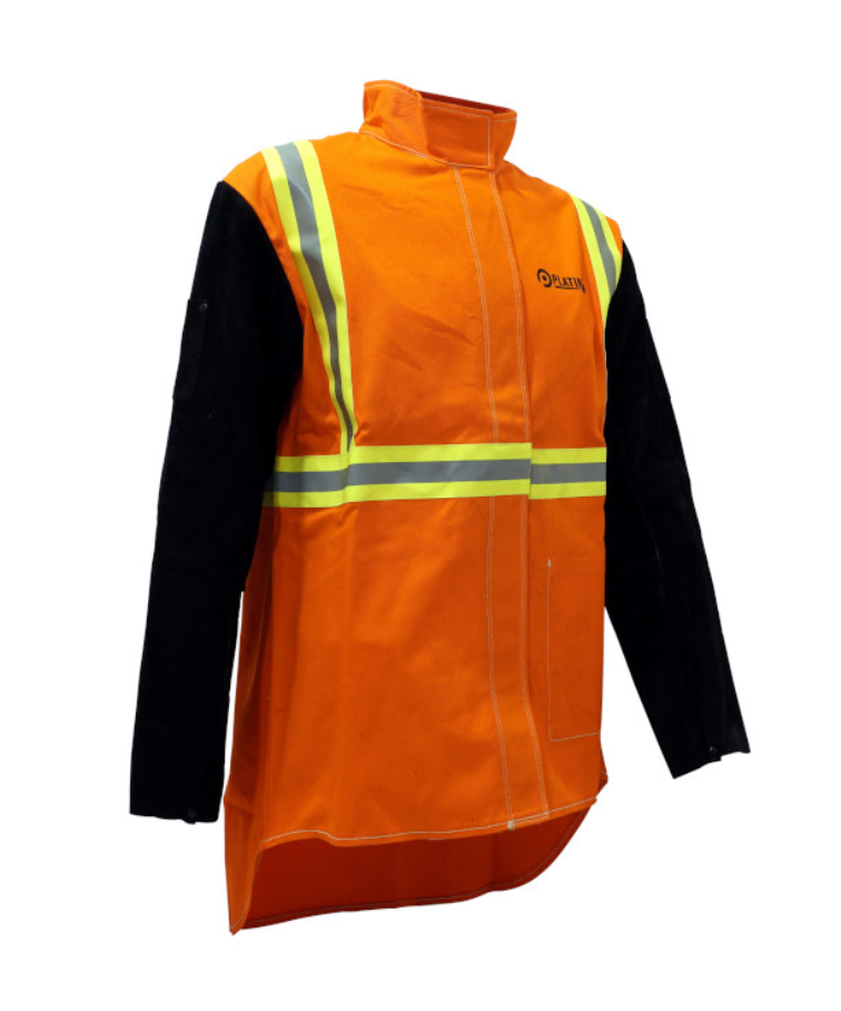 FR Welding Jacket- Leather Sleeves