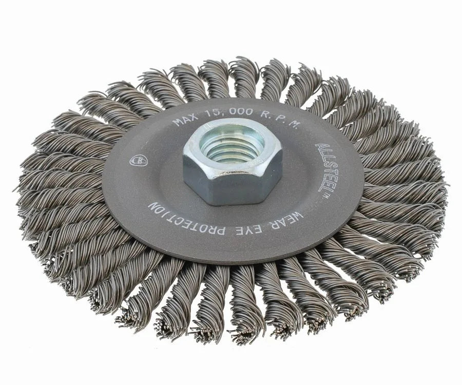 WALTER Knot-Twisted Stringer Bead Wire Wheel Brush ALLSTEEL - 6" x 5/8-11"